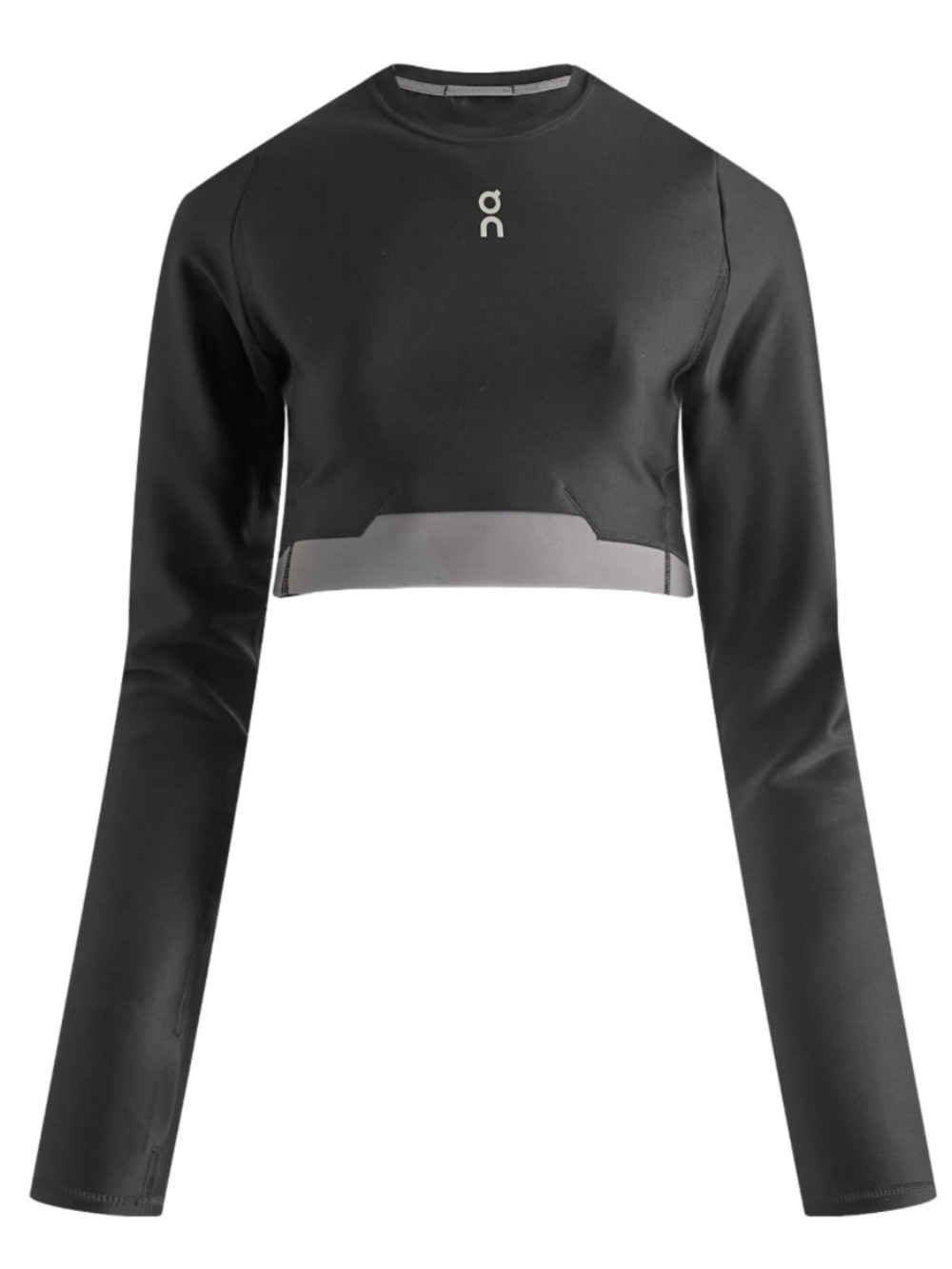 On Running Women's Black Cropped Long-Sleeve Performance Top
